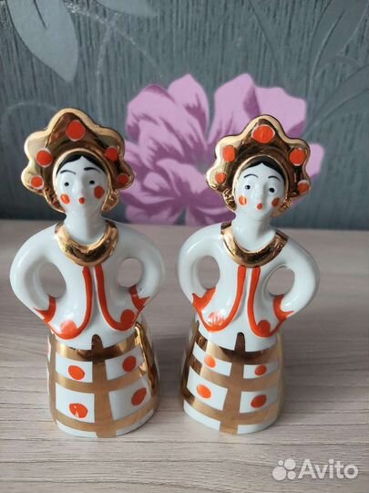 Девушка в кокошнике,фарфоровые статуэтки Дулево