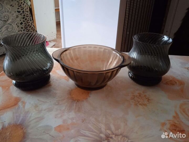 Вазы из цветного стекла СССР