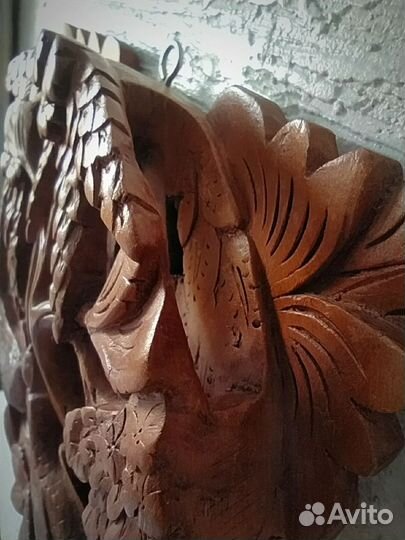 Панно барельеф Бали, дерево маска картина на стену