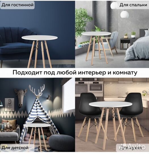 Стол обеденный ridberg DSW eames White 70x75