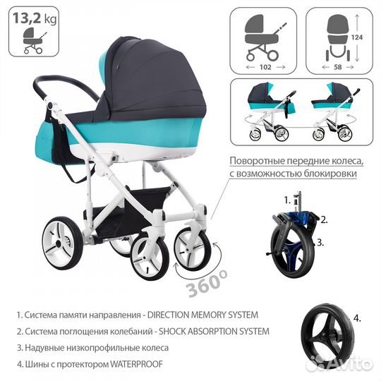 Детская коляска 2 в 1 Bebetto Magnum 383 BIA