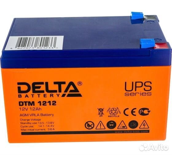 Батарея аккумуляторная Delta DTM 1212