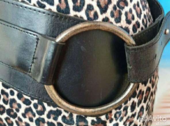 Широкий Кожаный Ремень черный замша Patrizia Pepe