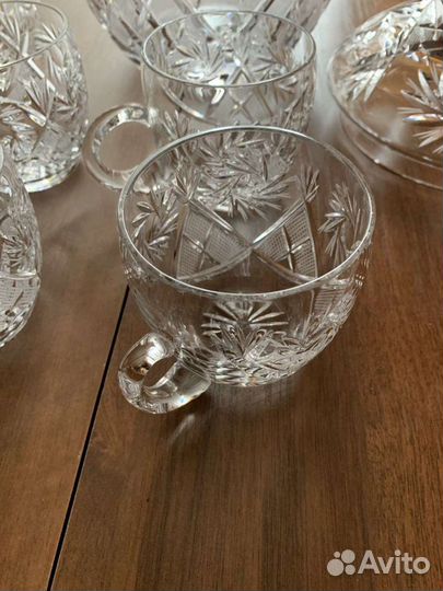 Крюшонница, компотница, набор для пунша. Хрусталь