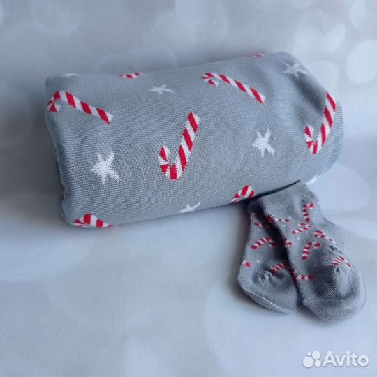 Плед детский вязаный новорожденному