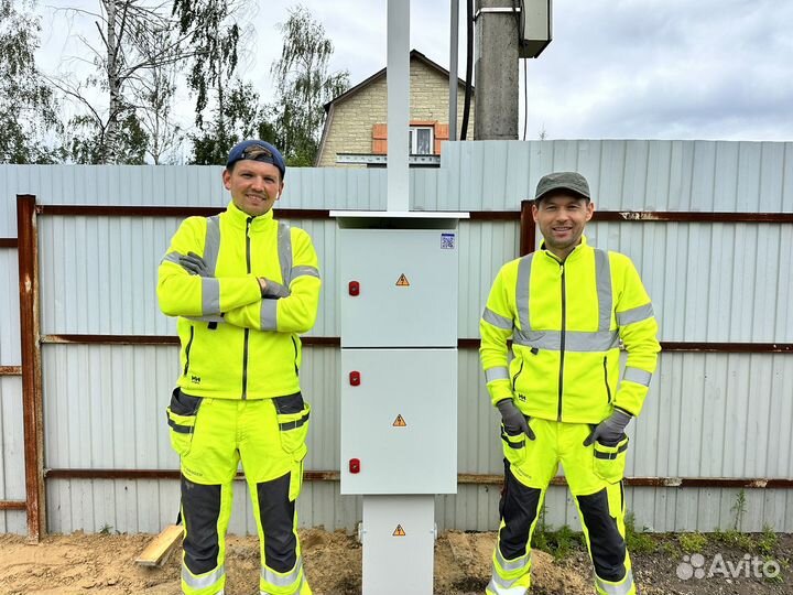 Трубостойка. Подключение электричества