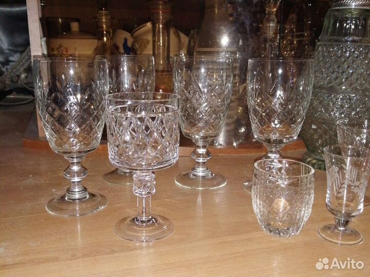 Фужеры Чехия, тарелки, чайницы, блюда лфз, Дулево