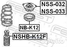 Опора амортизатора nissan note/tiida 05- пер.пр