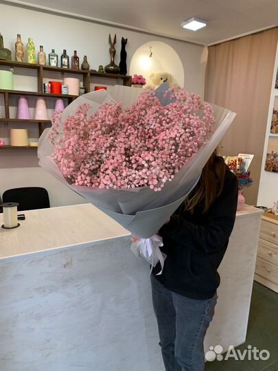 Букет из розовой гипсофилы 15 веток с доставкой