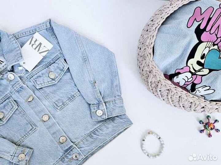 Джинсовая куртка zara для девочки Минни
