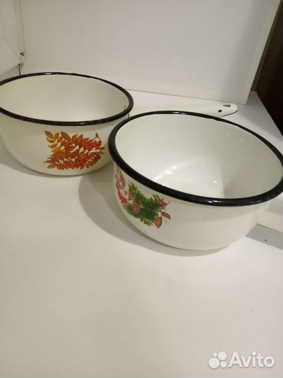 Ковшики эмалированные 2шт б/у