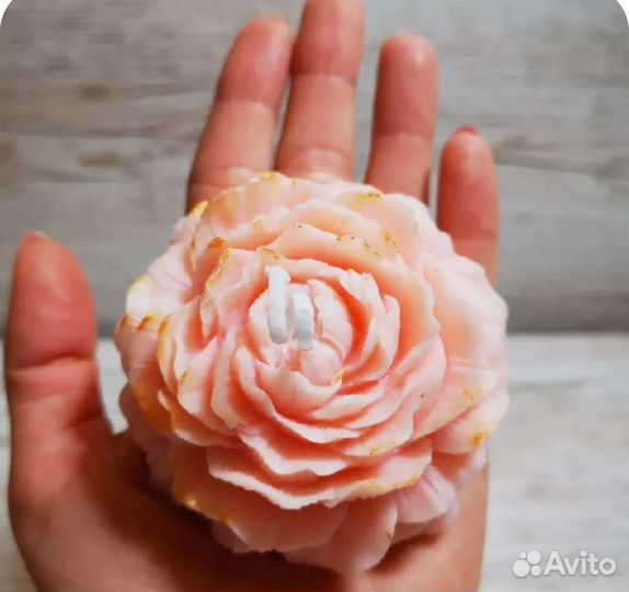 Молд Роза Пион для мыла, шоколада, свечей Форма