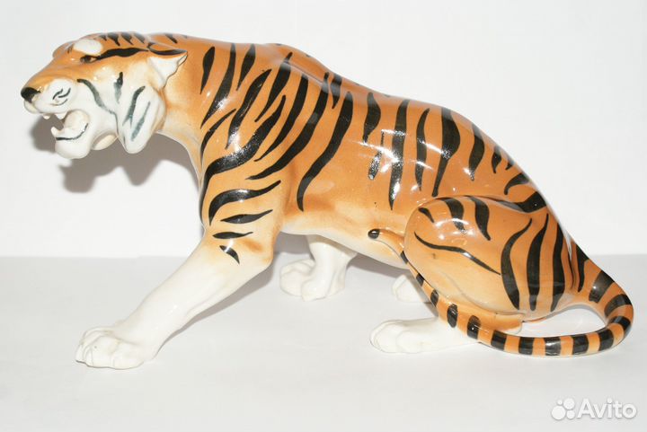 Тигр большой лфз фарфор редкий 