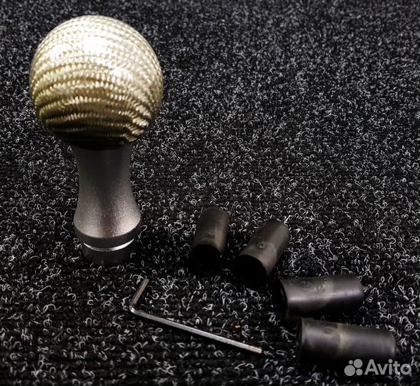 Ручка МКПП шар на ножке 10см (Белый карбон)