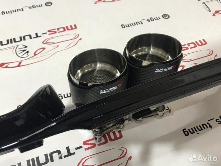 Диффузор BMW F30 Черный глянец 2x0 + Akrapovic Mat