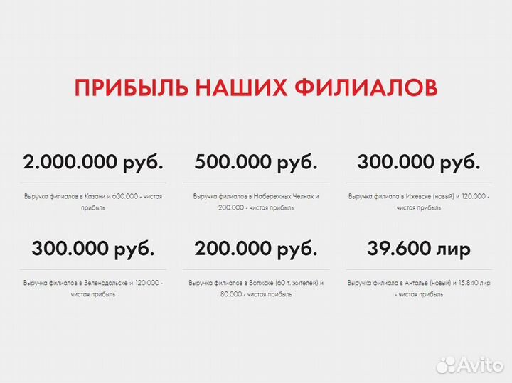 Франшиза с прибылью от 150 т р под ключ