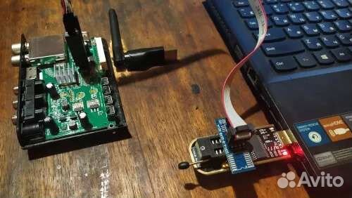 Программатор eeprom CH341A 24 25 c зажимом