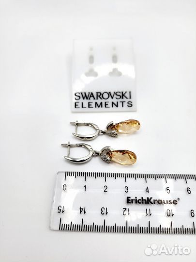 Серьги с кристаллами swarovski