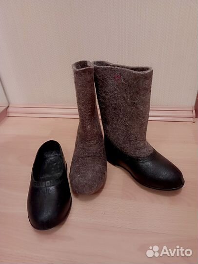 Валенки детские, р-р 19, с калошами