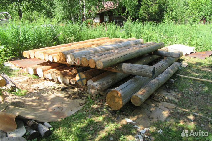 Бревна стоительные ошкуренные