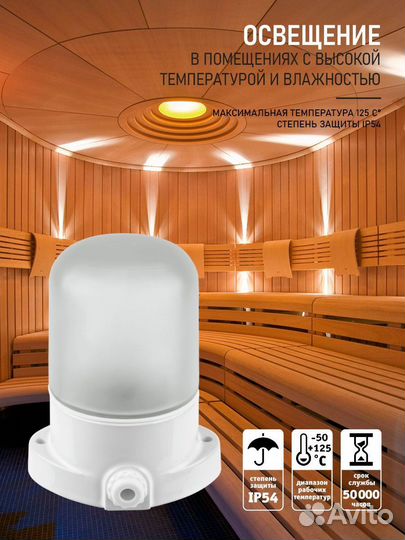 Светильник для бани термовлагостойкий