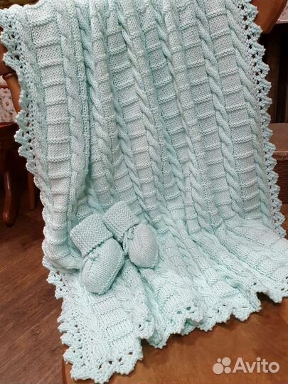 Плед детский вязаный на заказ ручная работа
