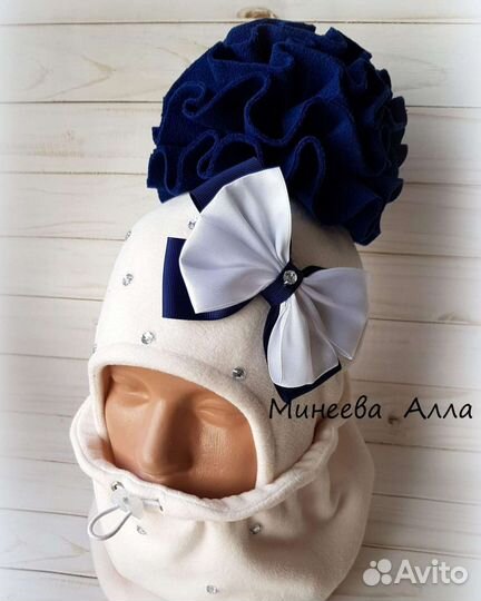 Комплект шапка и снуд для девочек