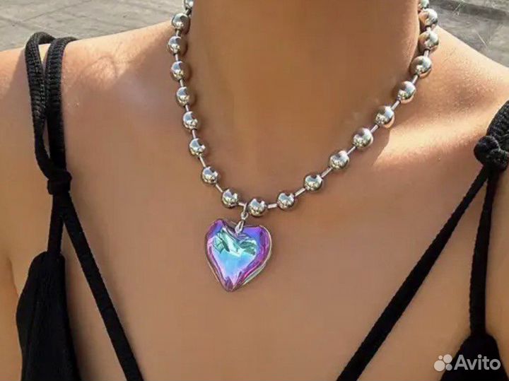Чокер колье с подвеской сердце новый