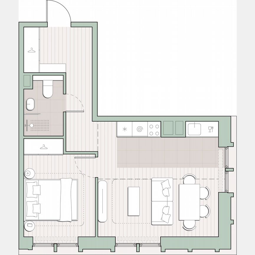 1-к. квартира, 43 м², 8/12 эт.