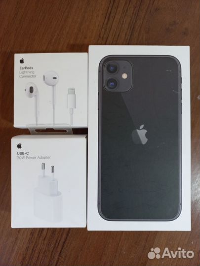 iPhone 11 128gb зарядка наушники блок