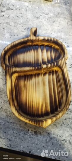 Менажница деревянная (тарелка для снеков)