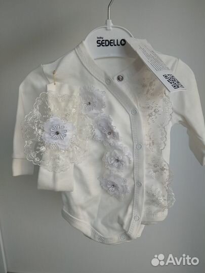 Нарядное Новое Боди на девочку с повязкой 56