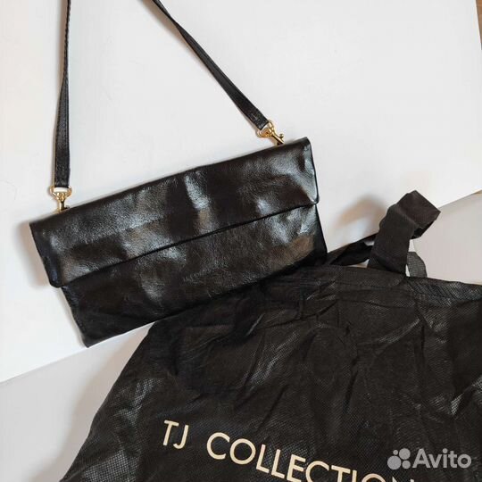 Клатч чёрный натуральная кожа TJ collection