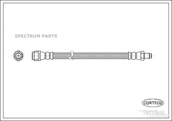 Шланг тормозной зад corteco 19025825 (19025825)