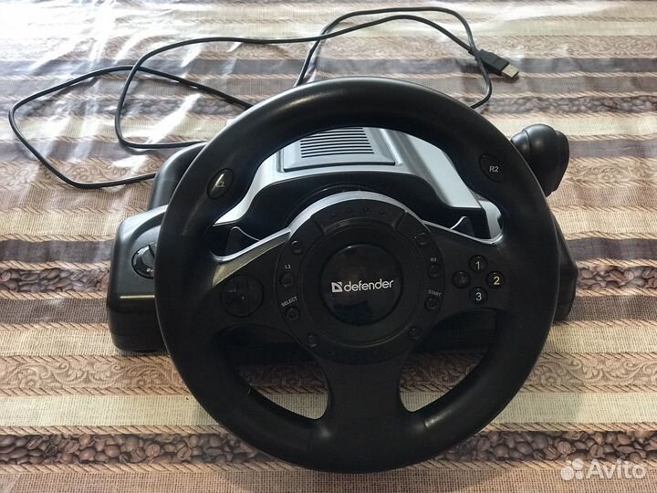 Игровой руль с педалями и коробкой передач