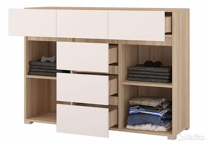 Комод широкий Анталия сонома, графит софт