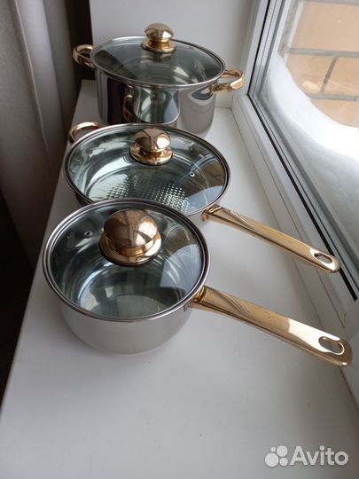 Кастрюля, сковорода и ковш нержавейка