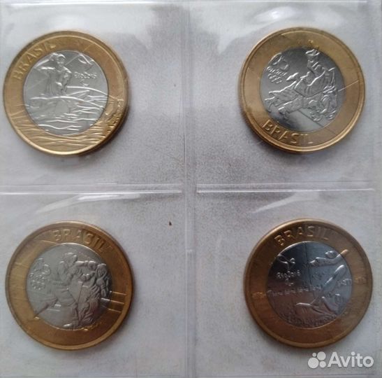 1 реал Бразилия Олимпиада набор биметалл