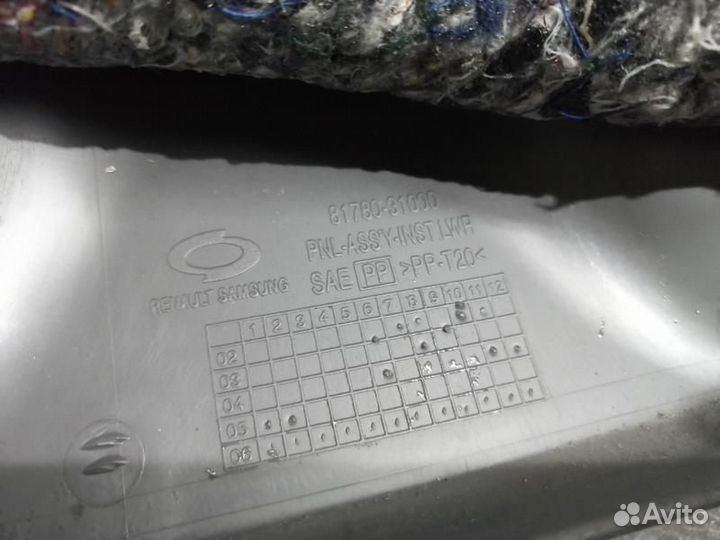 Накладка торпеды над ногами пассажира Almera B10