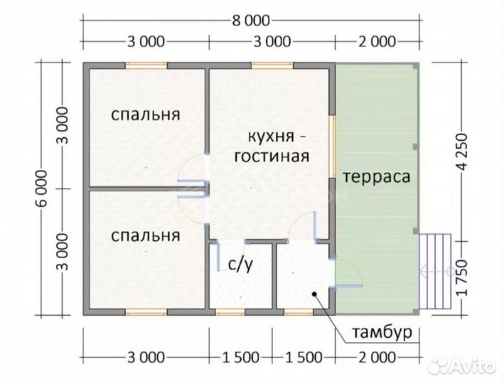 Каркасный дом 8х6 утепленный