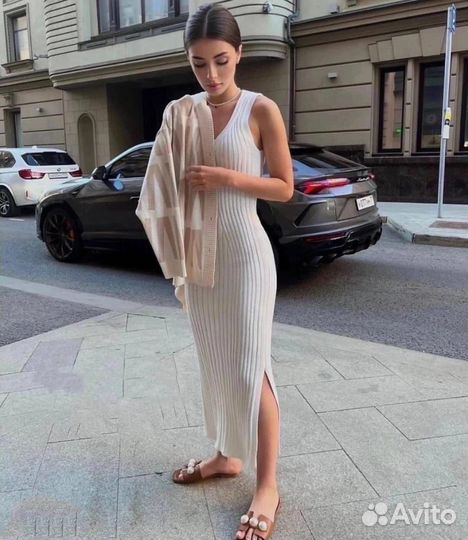Платье лапша миди 2 цвета 42 44 46