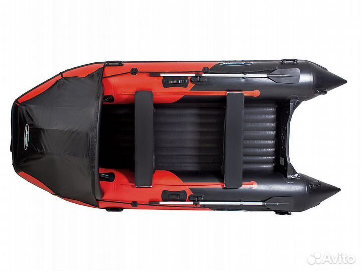 Надувная лодка gladiator E450PRO черно/красная