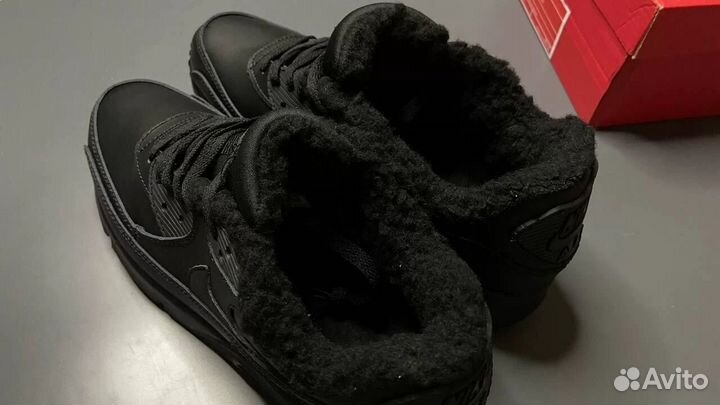 Nike Air Max 90 Black с Мехом