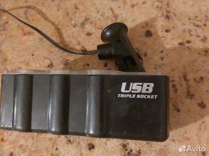 Тройник + зарядка USB