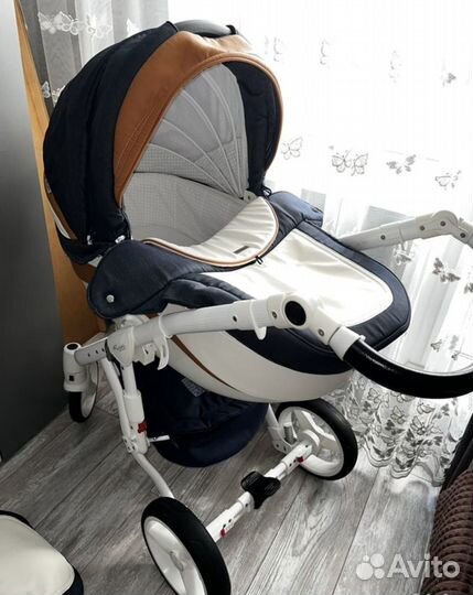Коляска adamex barletta 2 в 1 + переносная люлька