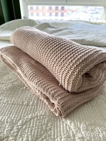 Плед икеа розовый вязаный 130 170 бу