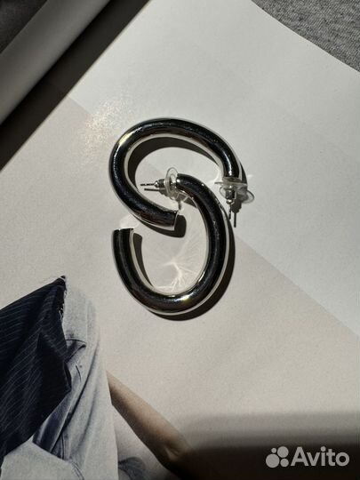 Серьги конго серебро