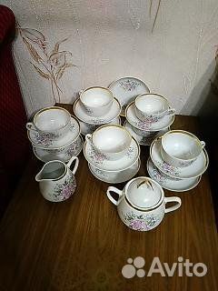 Чайные пары, молочник, сахарница