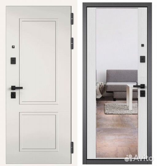 Входные металлические двери с зеркалом