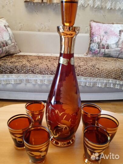 Чешский набор для крепких. Богемское стекло. Новый